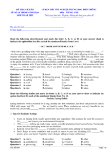 Hướng dẫn làm đề thi tốt nghiệp THPT Tiếng Anh số 16 1